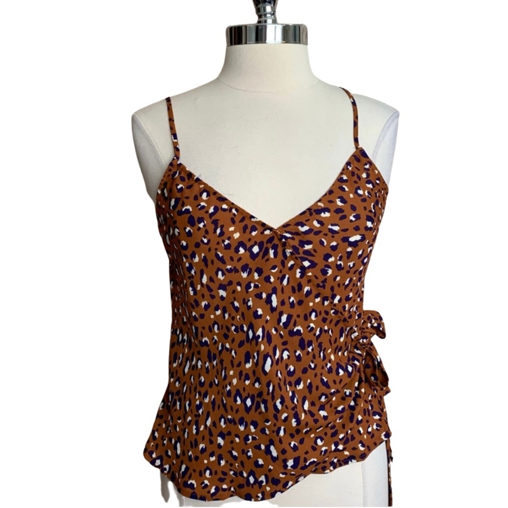 BECAAL Leopard Cami Tank Size Large Side Tie NWT